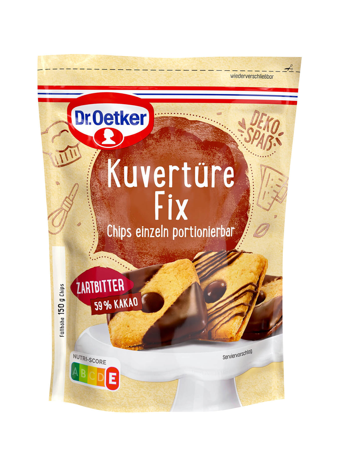 Dr. Oetker Kuvertüre Fix Zartbitter 150g
