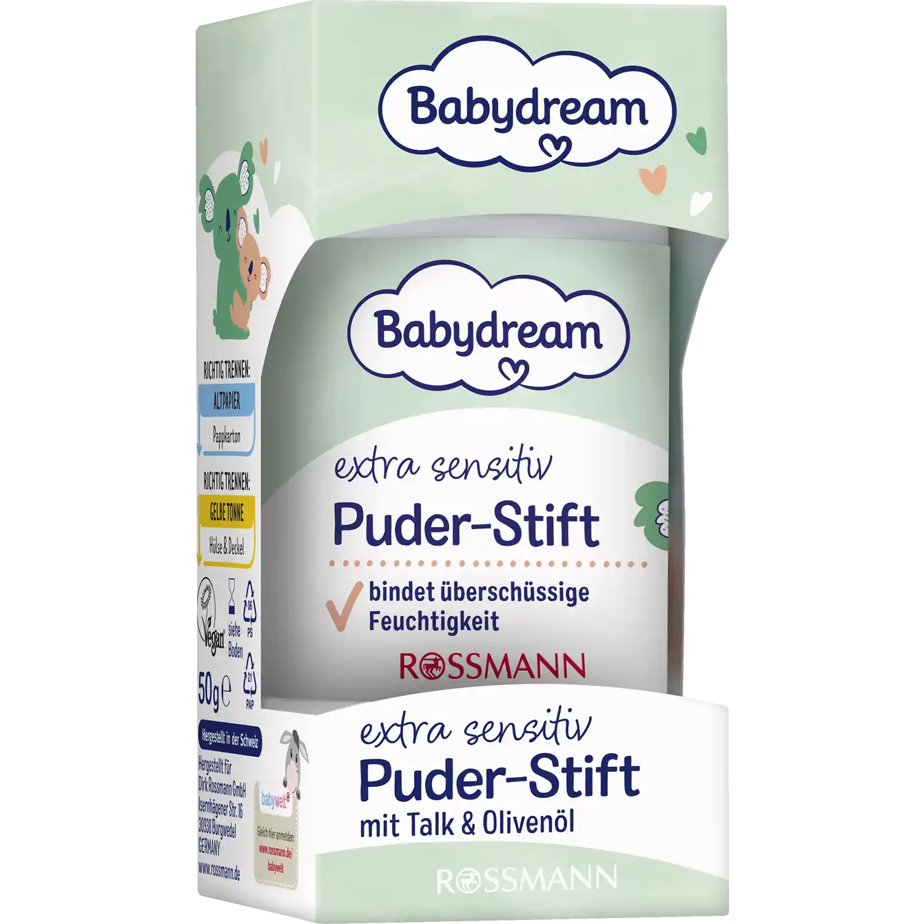 Babydream extra sensitiv Puder-Stift 50g