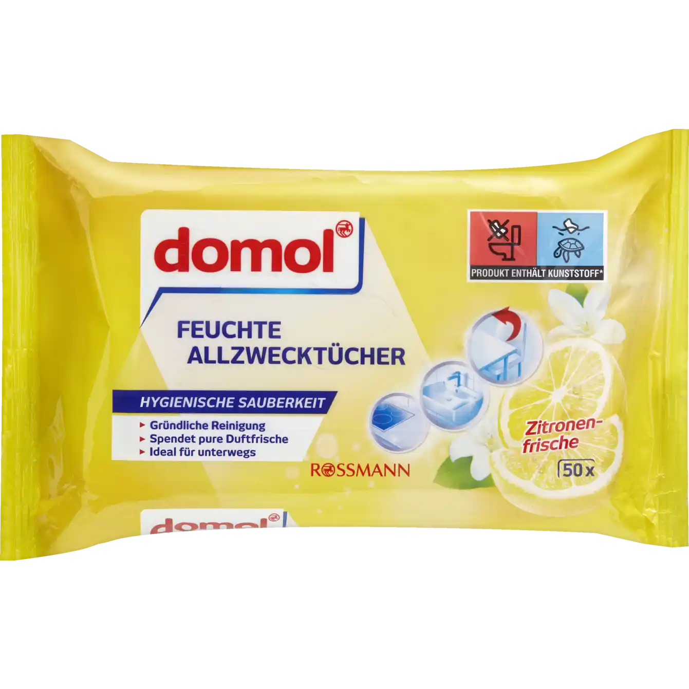 domol Feuchte Allzwecktücher Zitronenfrische