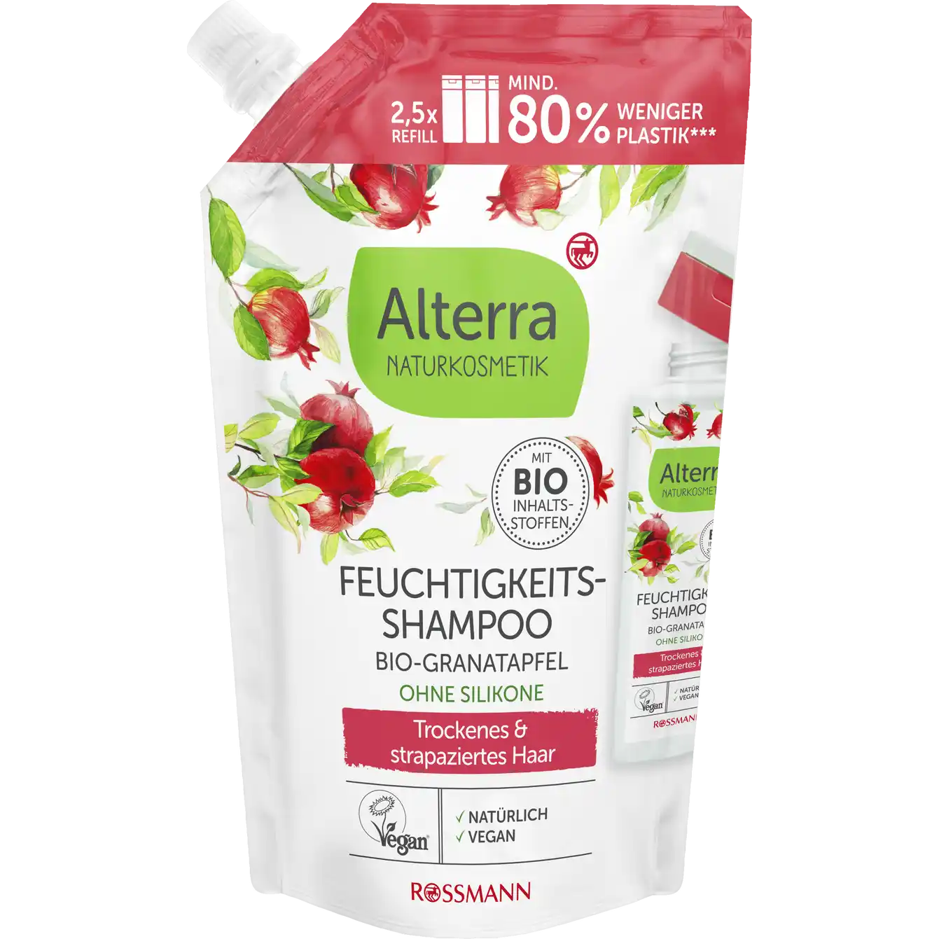 Alterra NATURKOSMETIK Feuchtigkeits-Shampoo Bio-Granatapfel Nachfüllbeutel 500ml