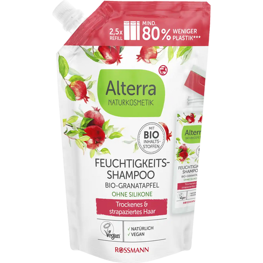 Alterra NATURKOSMETIK Feuchtigkeits-Shampoo Bio-Granatapfel Nachfüllbeutel 500ml
